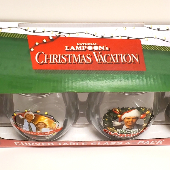 National Lampoon's Christmas Vacation Curved Table Glass 4-Pack Holds 21oz NEW - Picture 5 of 5